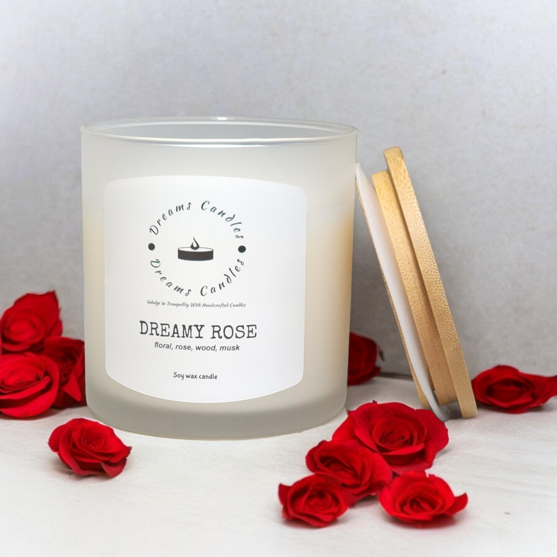 Dreamy Rose soy candles, Large Size