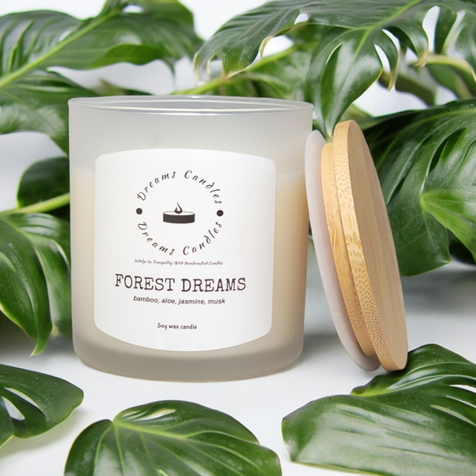 Forest Dreams soy candles, Large Closeup